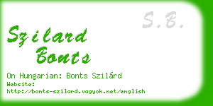 szilard bonts business card